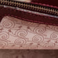 "BVLGARI" Marble motif burgundy color leather shoulder bag