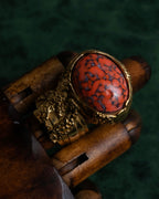"YVES SAINT LAURENT" Treasure box style turquoise artillery ring