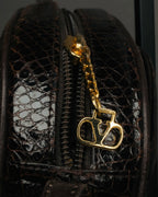 "valentino garavani" 70's-80's Vintage genuine crocodile leather shoulder bag