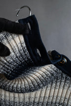 "Christian Dior" Gradient striped irregular neck knit