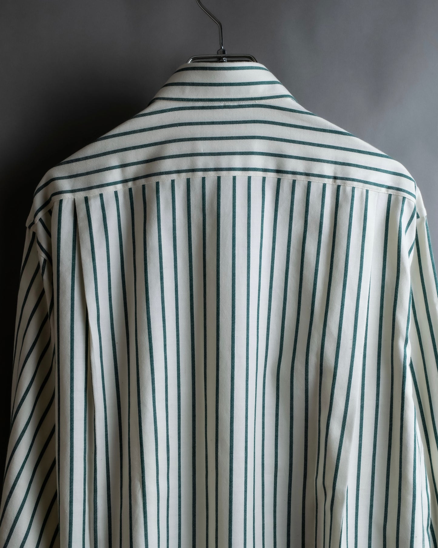 "BURBERRYS" Green stripe pattern oversized shirt