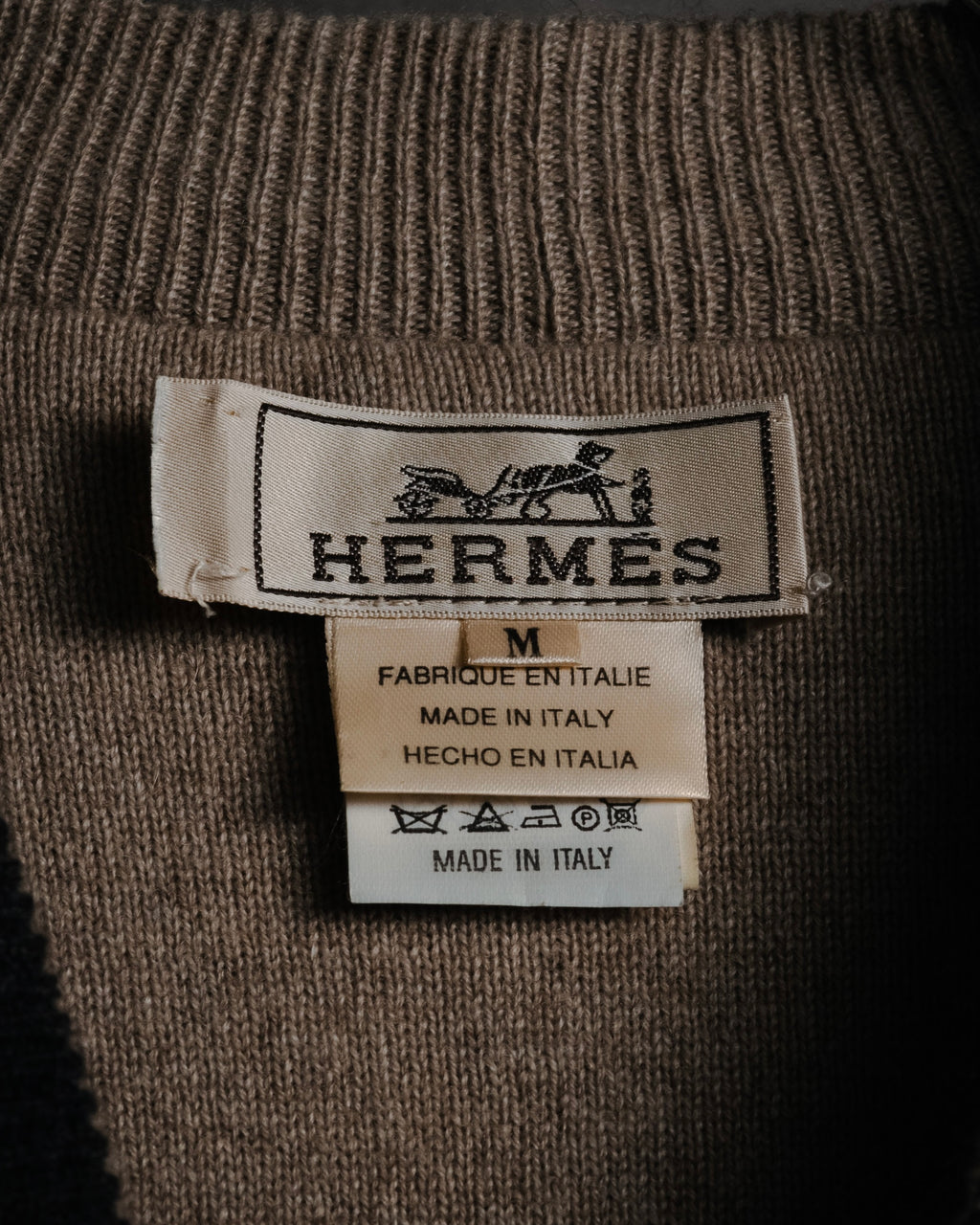 –SPECIAL– "HERMES" 90’s-00’s Double-faced reversible linen cotton cardigan