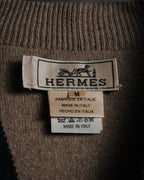 –SPECIAL– "HERMES" 90’s-00’s Double-faced reversible linen cotton cardigan