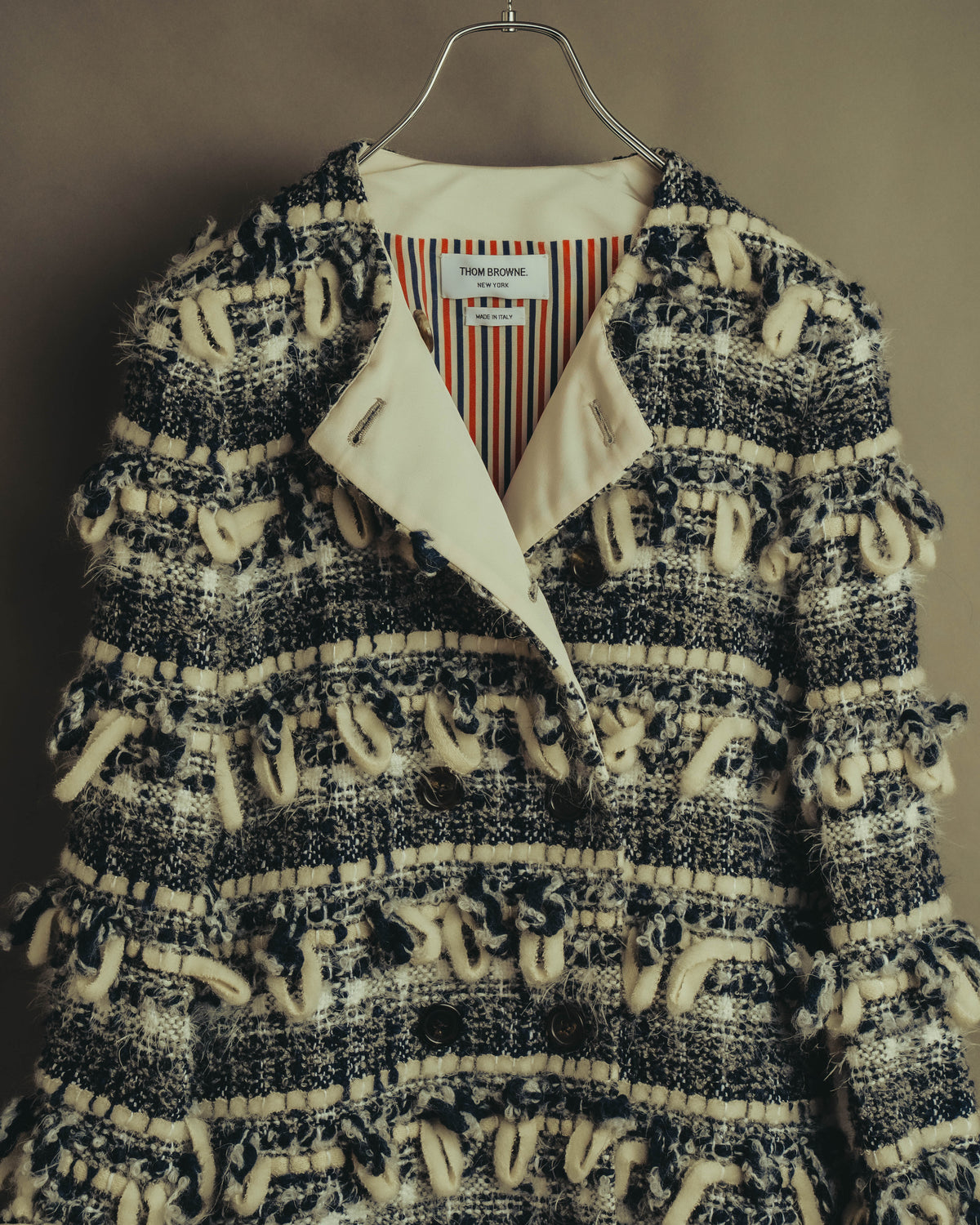 "THOM BROWNE" 2010's-20's Textured double breasted boucle coat