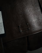 "DOLCE & GABBANA" 00’s-10’s Grained leather canvas-lined satchel bag