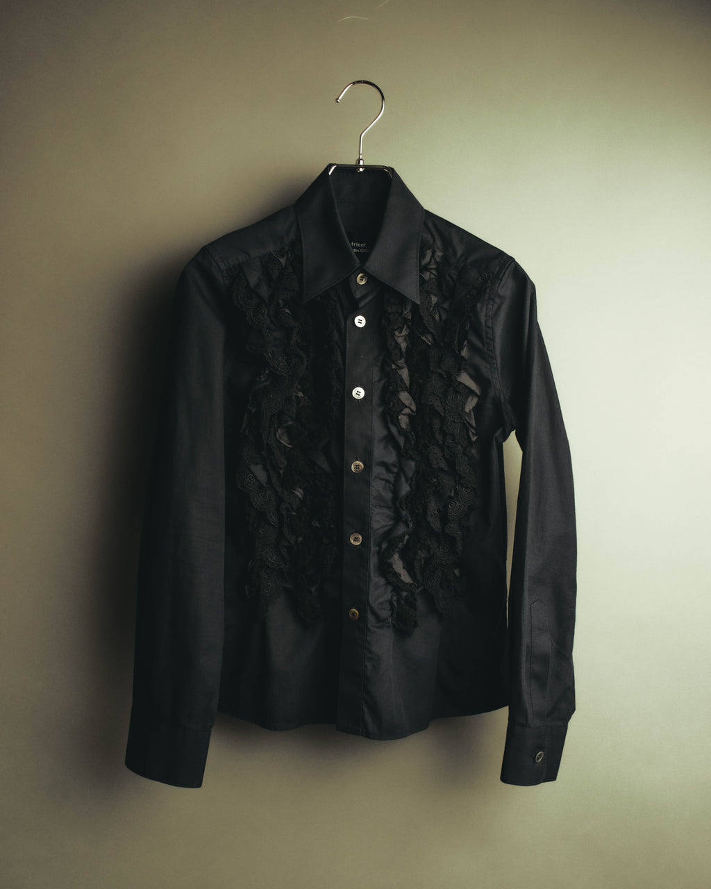 “tricot COMME des GARÇONS” 05AW Layered lace ruffle cotton blouse