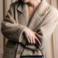 "FIODELLA RUBINO" Brushed beige double breasted chester coat