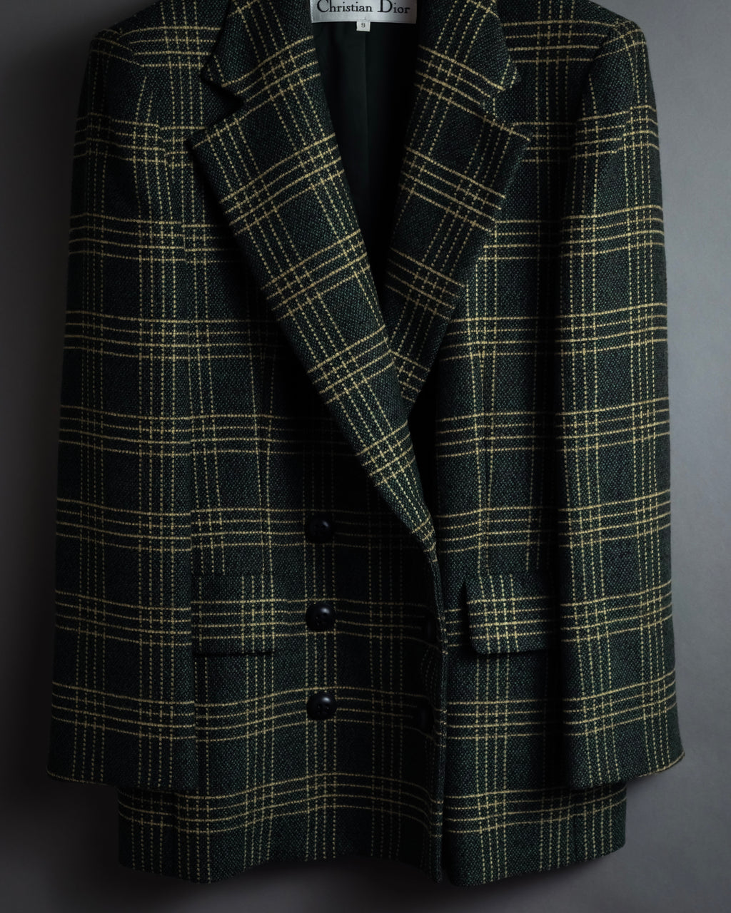"Christian Dior" Windowpane check tailored jacket