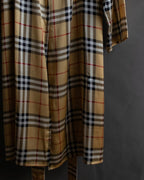"BURBERRYS" Nova check maxi length silk gown coat