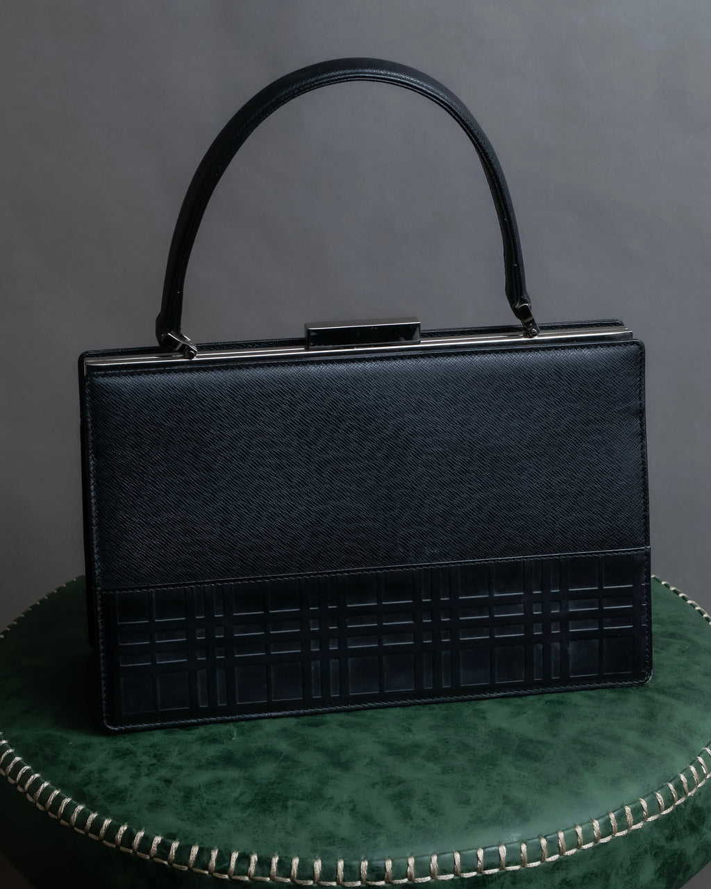 "BURBERRY" Nova check embossed leather hand bag