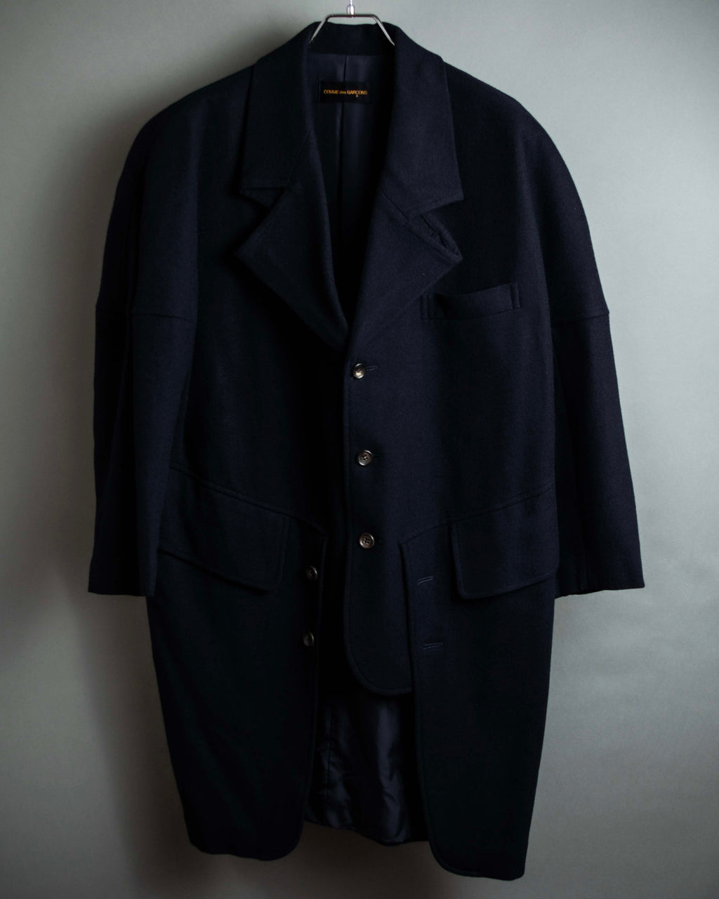 "COMME des GARCONS" 90's Front panel docking design chester coat