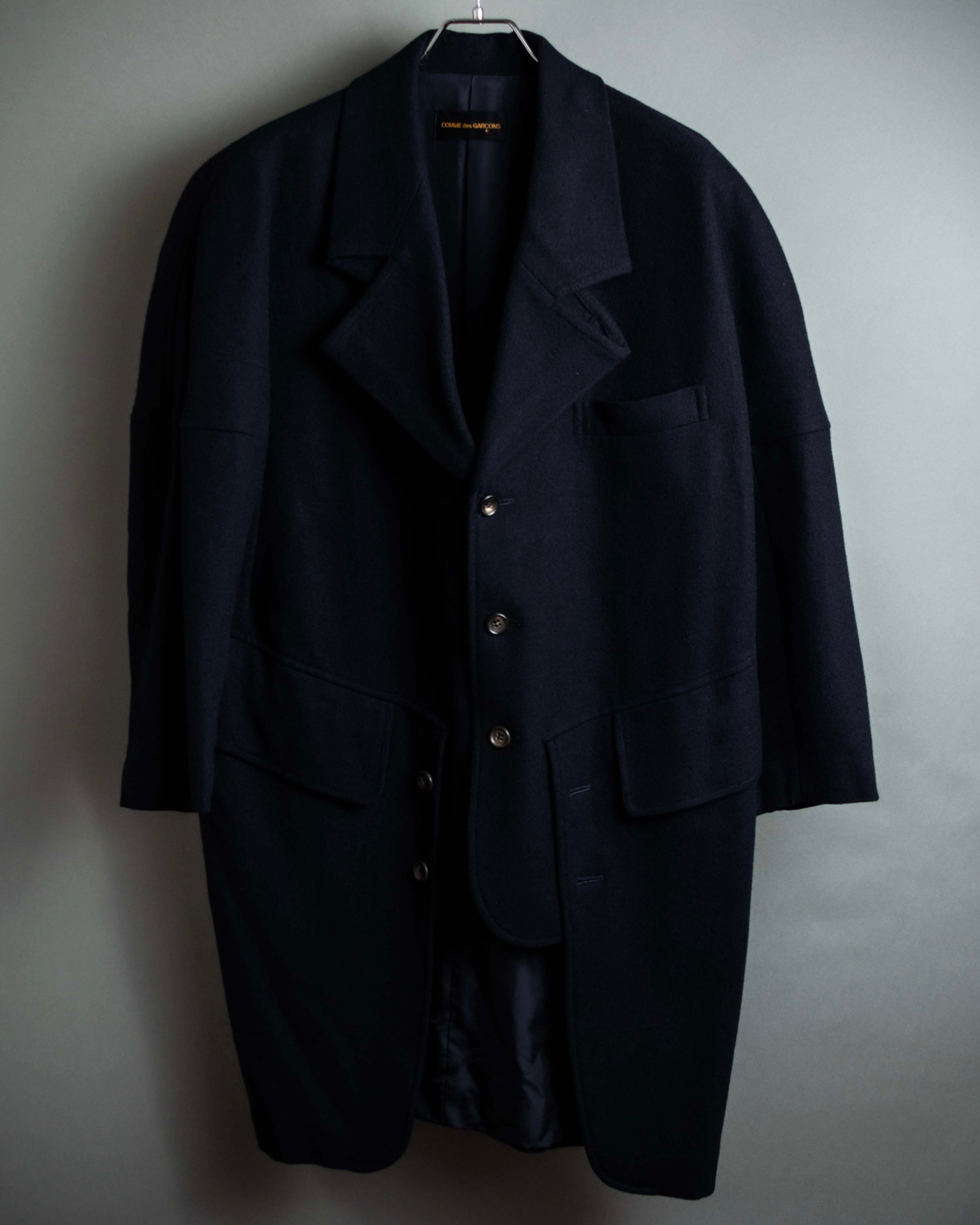 "COMME des GARCONS" 90's Front panel docking design chester coat