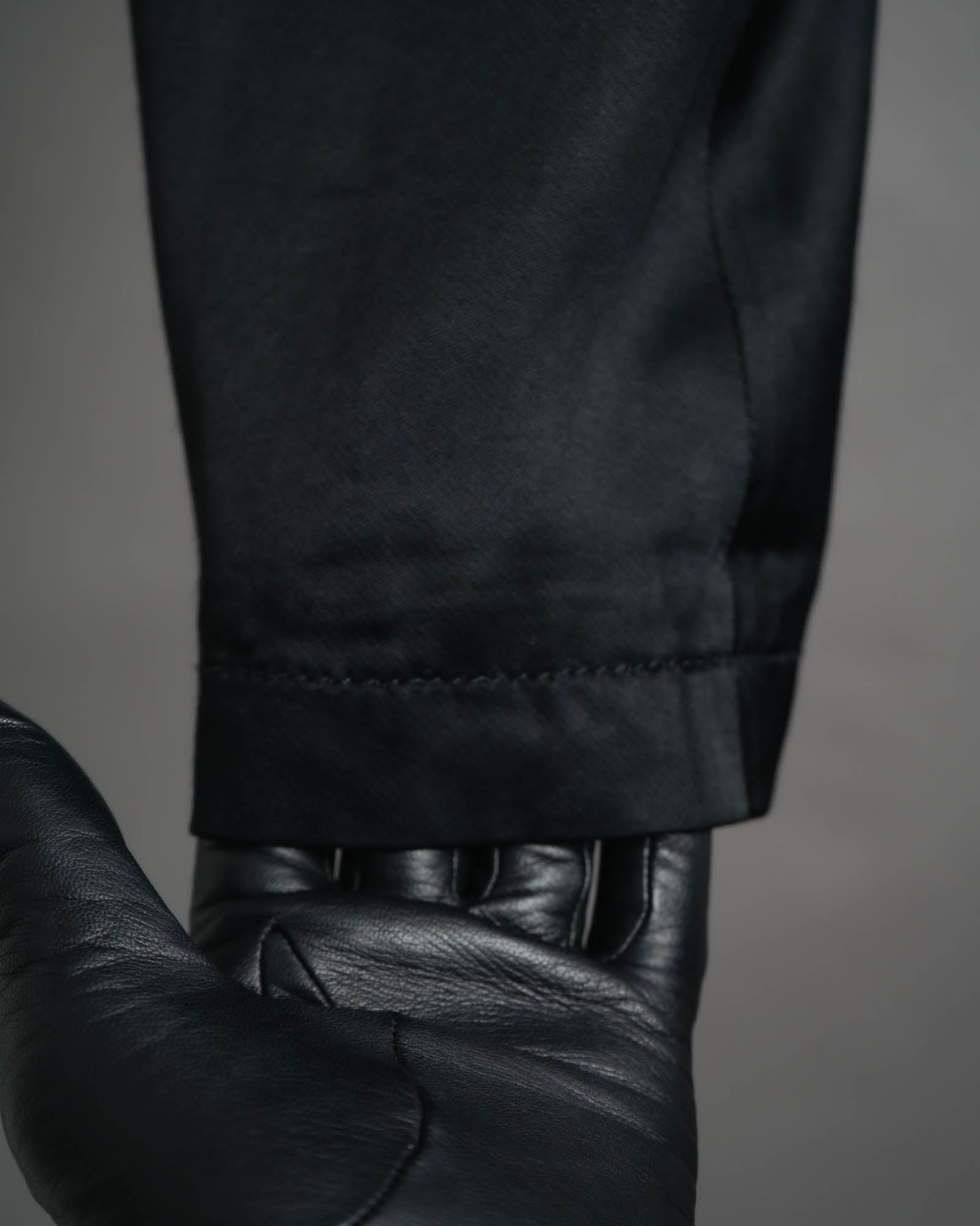 -SPECIAL- “ANN DEMEULEMEESTER” Pre-2012 asymmetric cropped satin biker jacket