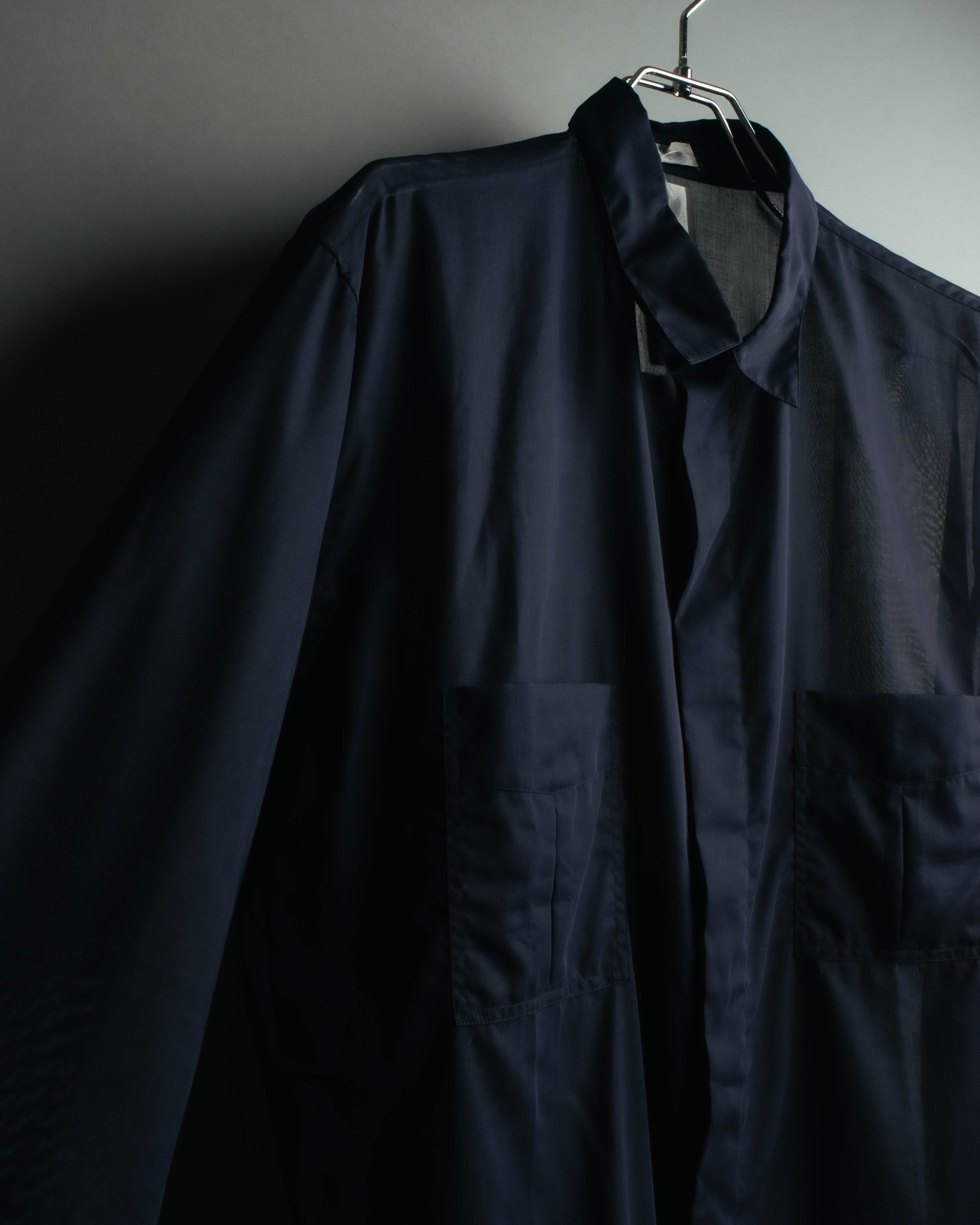 “Dior Homme” 00’s Sheer cotton concealed placket shirt