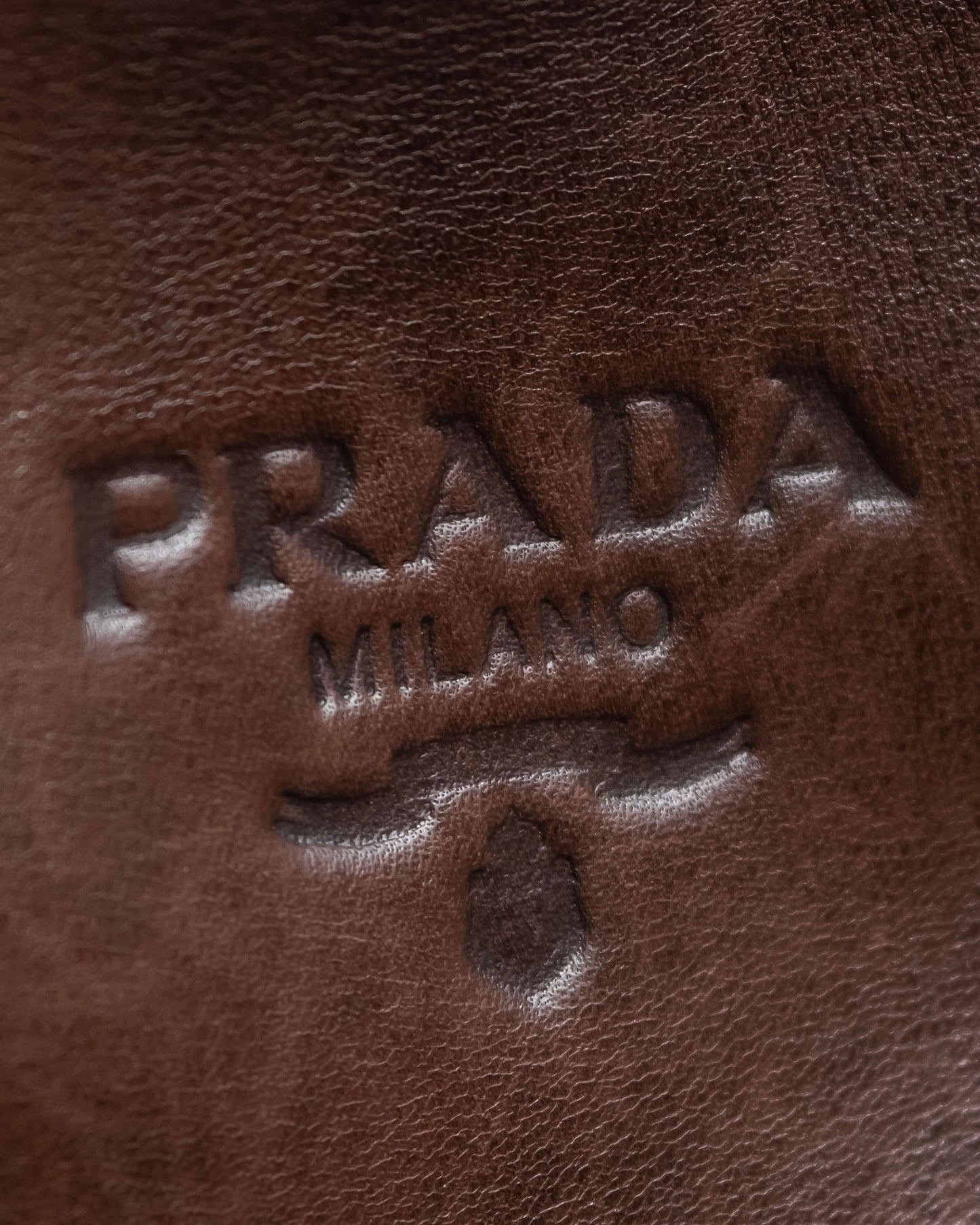 "PRADA" Brown leather chain shoulder bag