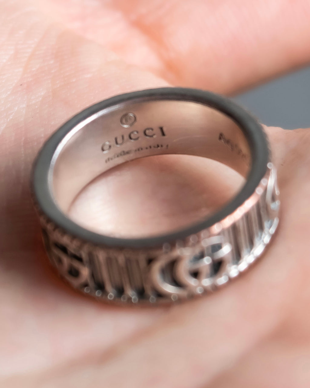 "GUCCI" GG marmont silver 925 ring