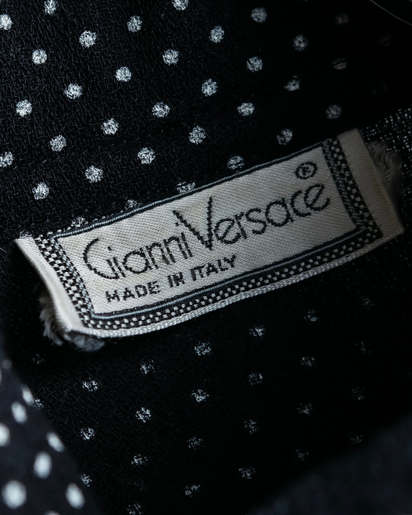 "GIANNI VERSACE COUTURE" Polka dot pattern bowtie collar shirt