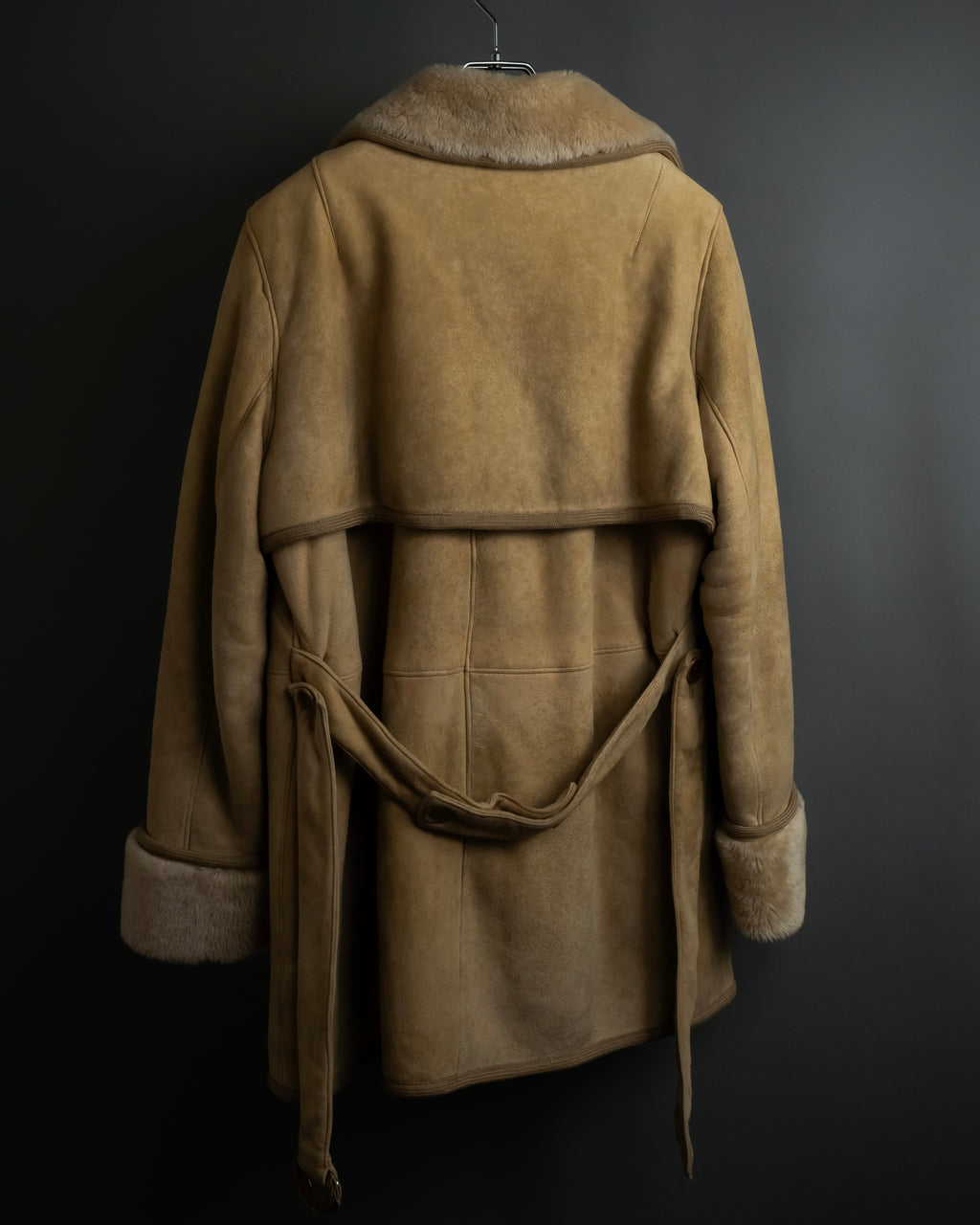 "LOEWE" 90's Panel-switched design mouton shearling coat