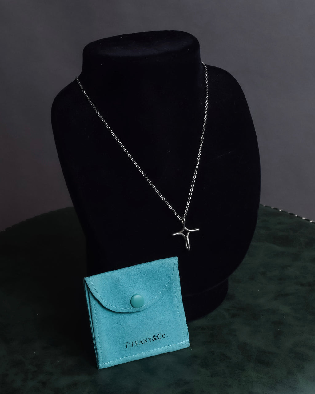 "Tiffany&Co" Elsa Peretti infinity cross silver necklace
