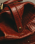 -SPECIAL- “Giorgio Armani” 90’s-00’s Crocodile embossed leather frame bag