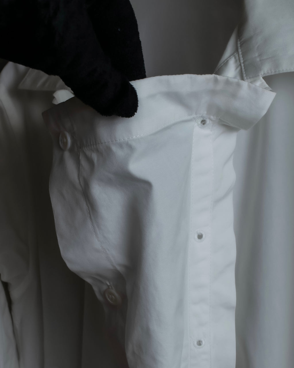 "YOHJI YAMAMOTO" 12SS Folded front panel cotton shirt