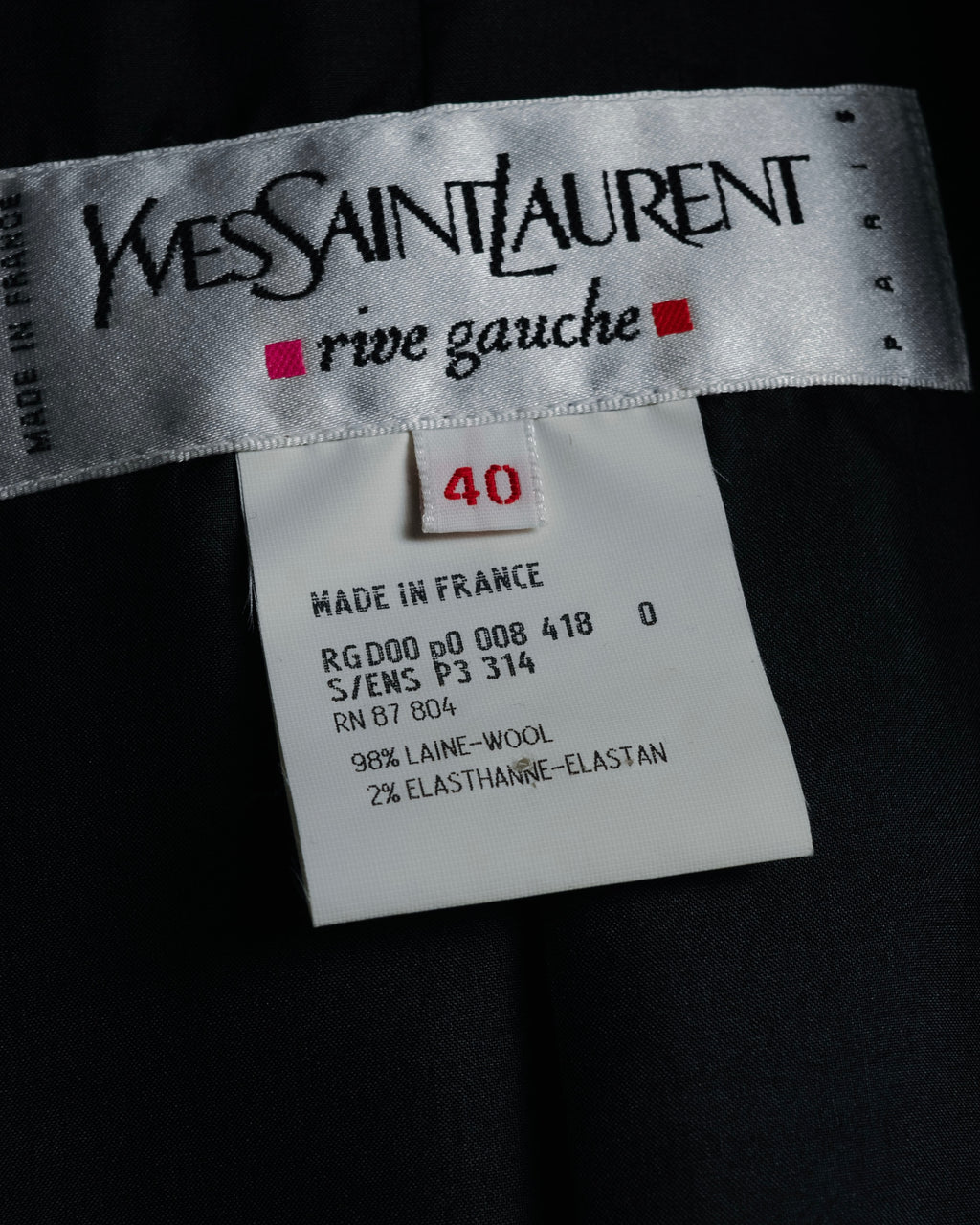 –SPECIAL– "Yves Saint Laurent rive gauche" 90’s Rive gauche le smoking tuxedo jacket