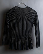 "Alexandar McQueen" Waist-shape detail vertical stitch cardigan