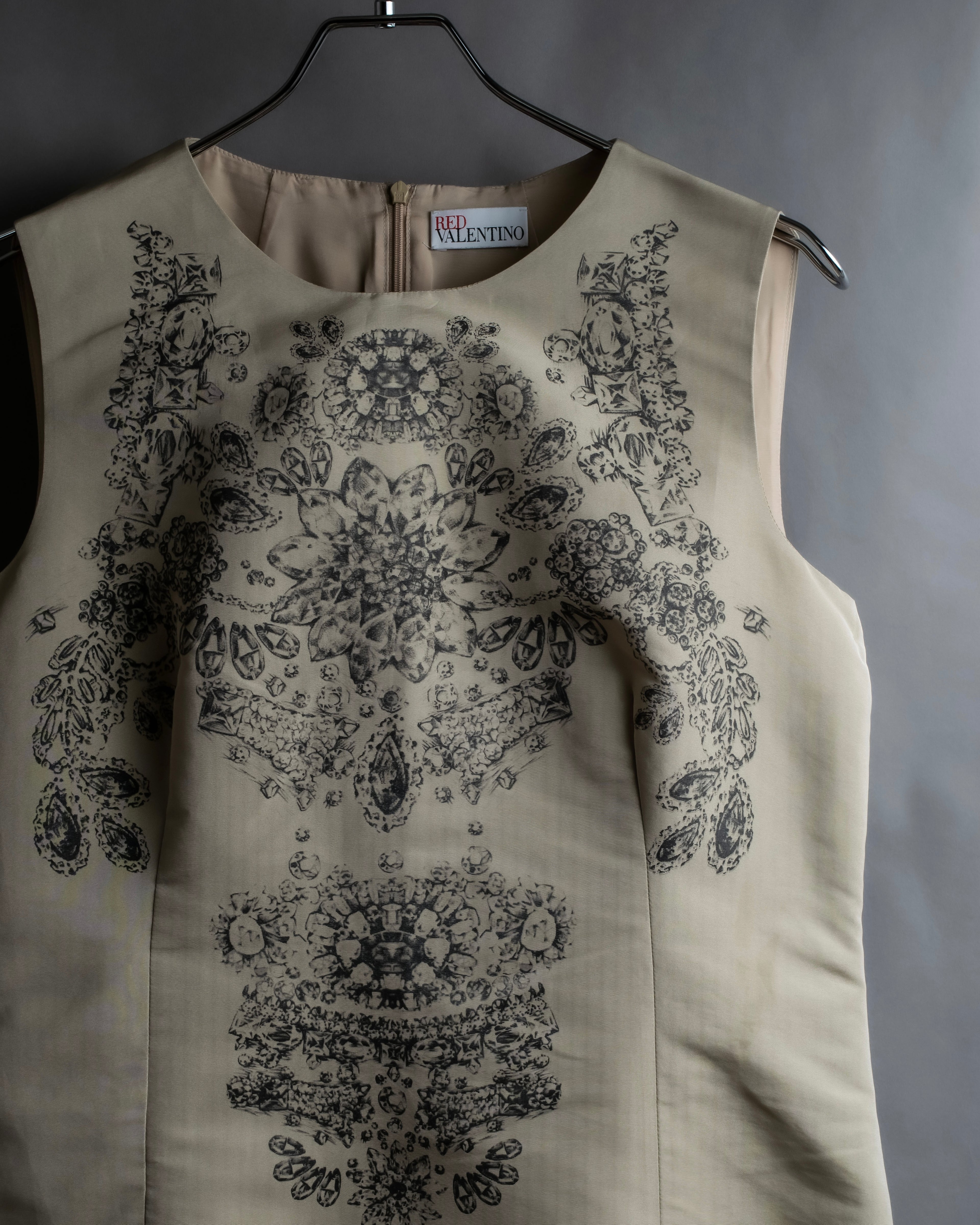 "RED VALENTINO" Baroque print sleeveless dress