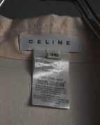 "CELINE" 00’s Piped ruffle silk blouse