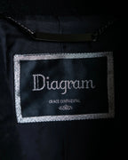 "Vintage large lapel design belted long gown coat"