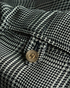 "CHANEL" Coco mark button fly detail houndstooth pattern wide slacks