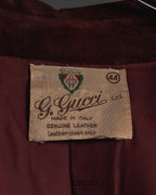 -SPECIAL- "GUCCI" 70’s Suede leather round collar coat