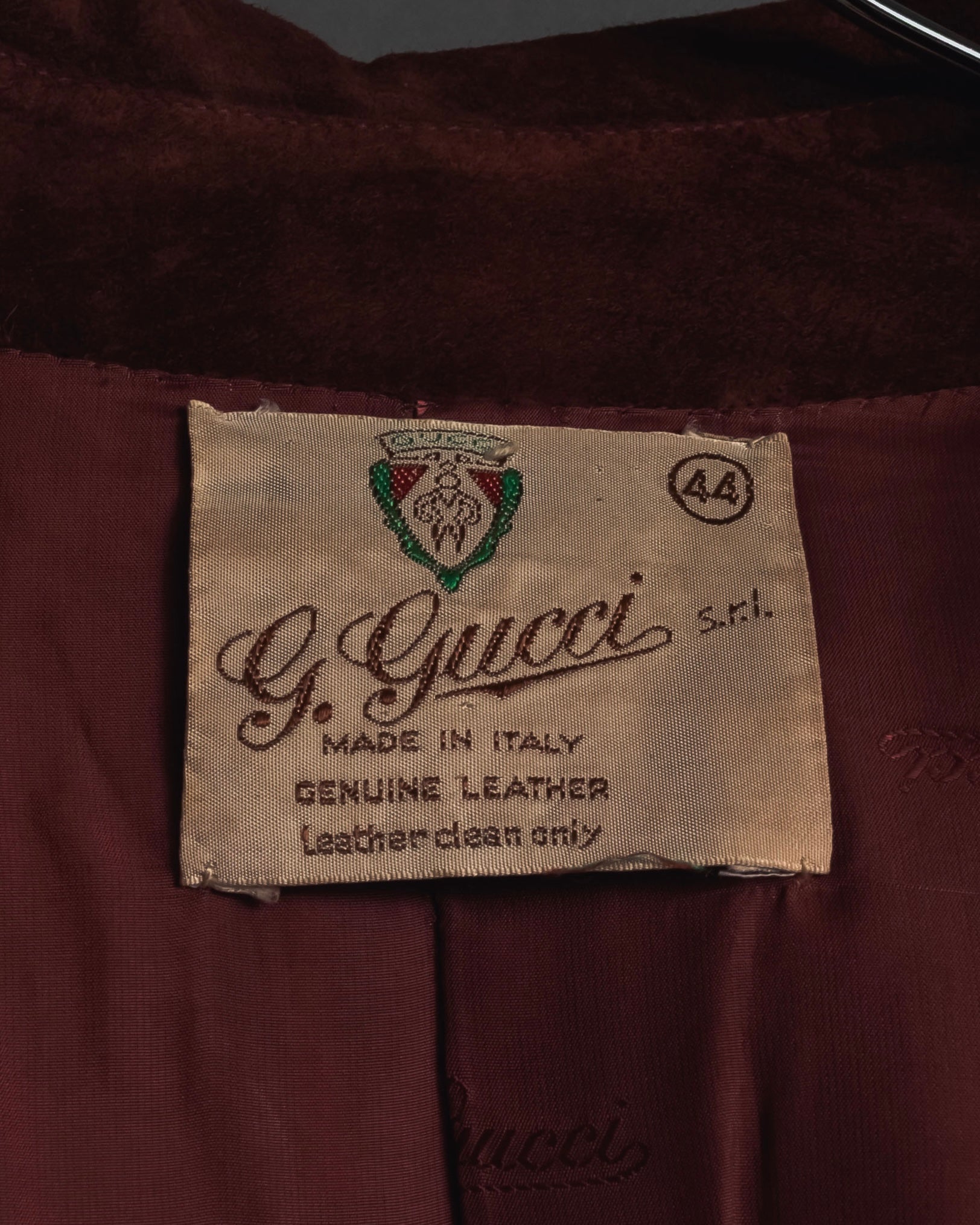 -SPECIAL- "GUCCI" 70’s Suede leather round collar coat