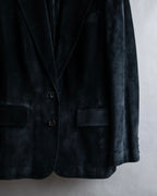 "GUCCI" Stitch design suede tailored jacket