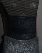 "PRADA" 90’s-00’s Hexagon knight rubber sole polished penny loafer