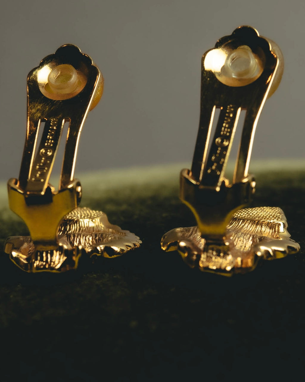 "Christian Dior" 70's-80's Sculptural botanical clip-on earrings