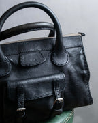"Chloe" Out pocket detail leather Edith bag