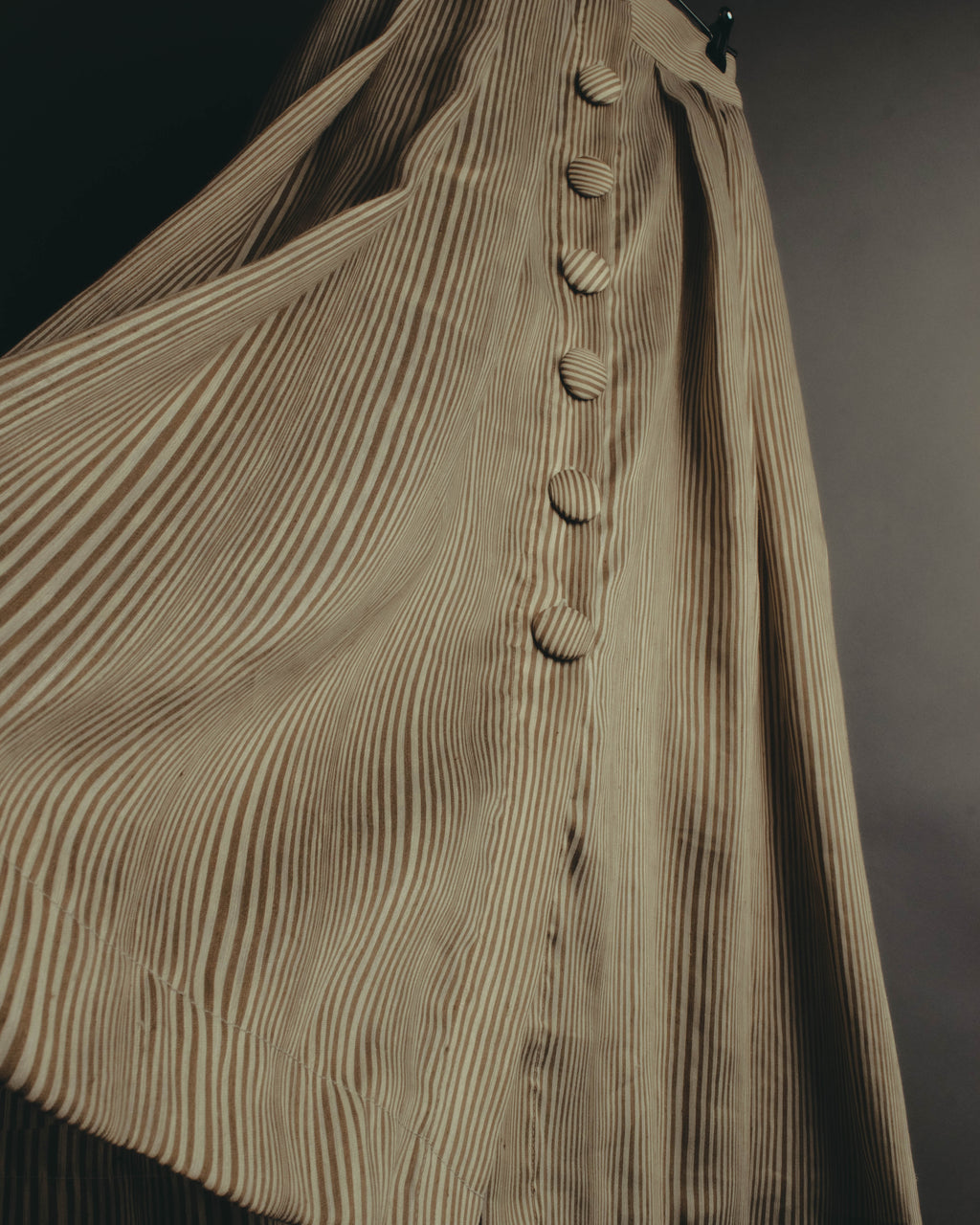 "DESTREE" 2020's Striped linen blend maxi skirt
