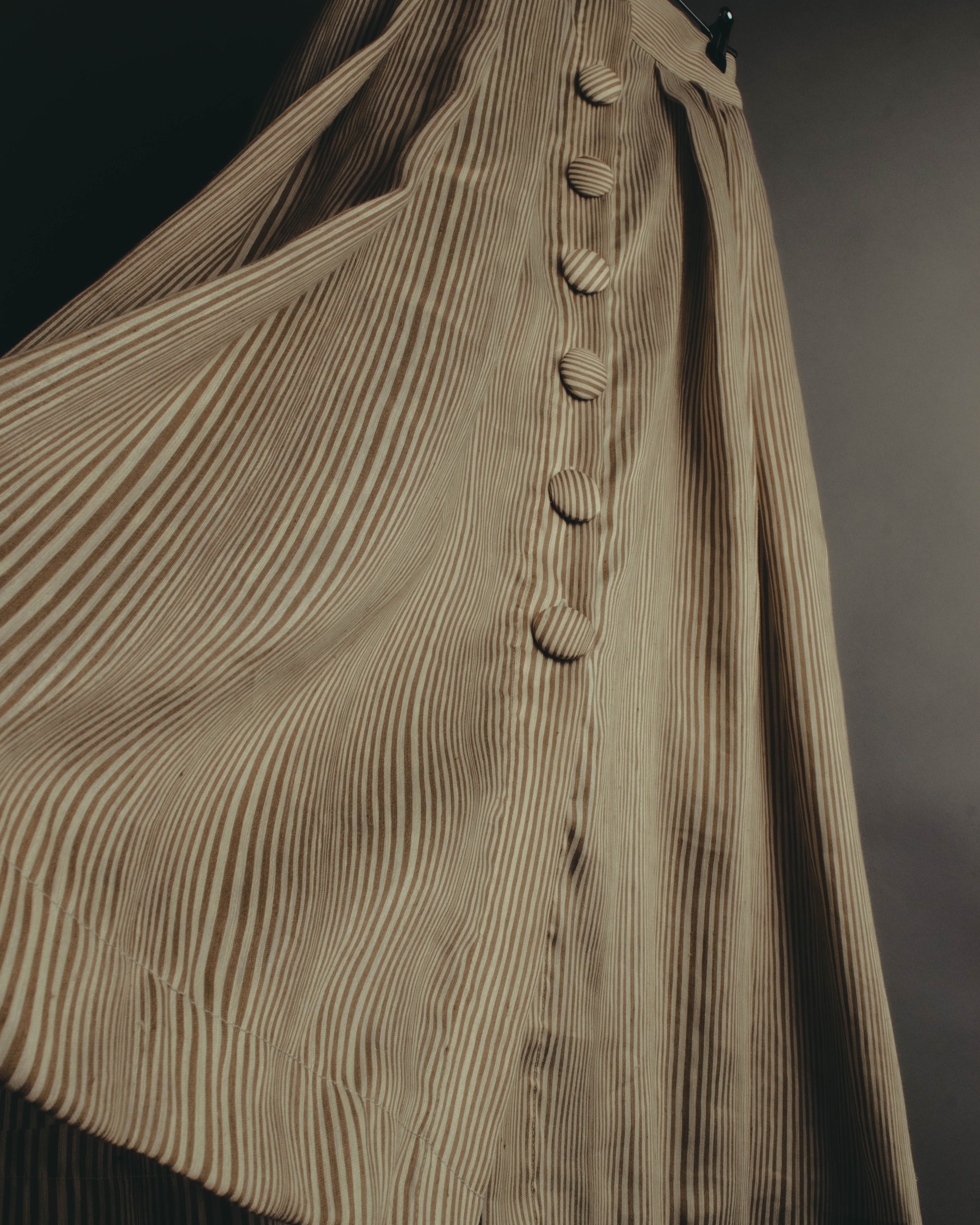 "DESTREE" 2020's Striped linen blend maxi skirt