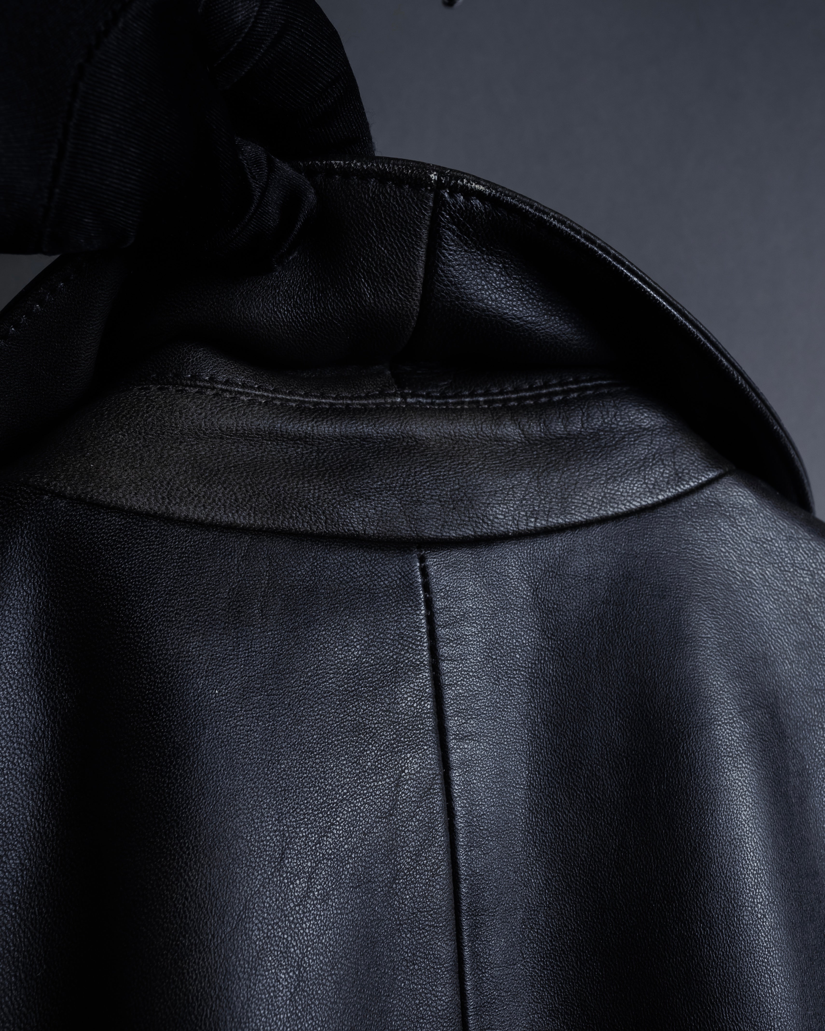 "Weekend Max Mara" Minimalist design center zip-up leather jacket
