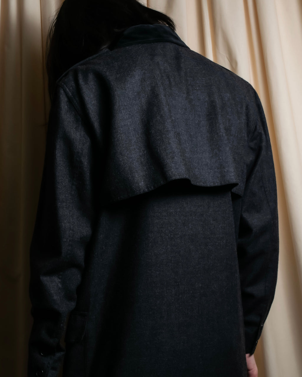 "GUCCI" 70's velvet collar design long coat