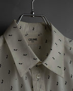 "CELINE" Musical note motif cotton shirt