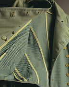 -SPECIAL- "Ralph Lauren" 00's Hickory stripe cotton double-breasted marine jacket