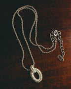 "Christian Dior" 80's-90's Rhinestone oval pendant necklace