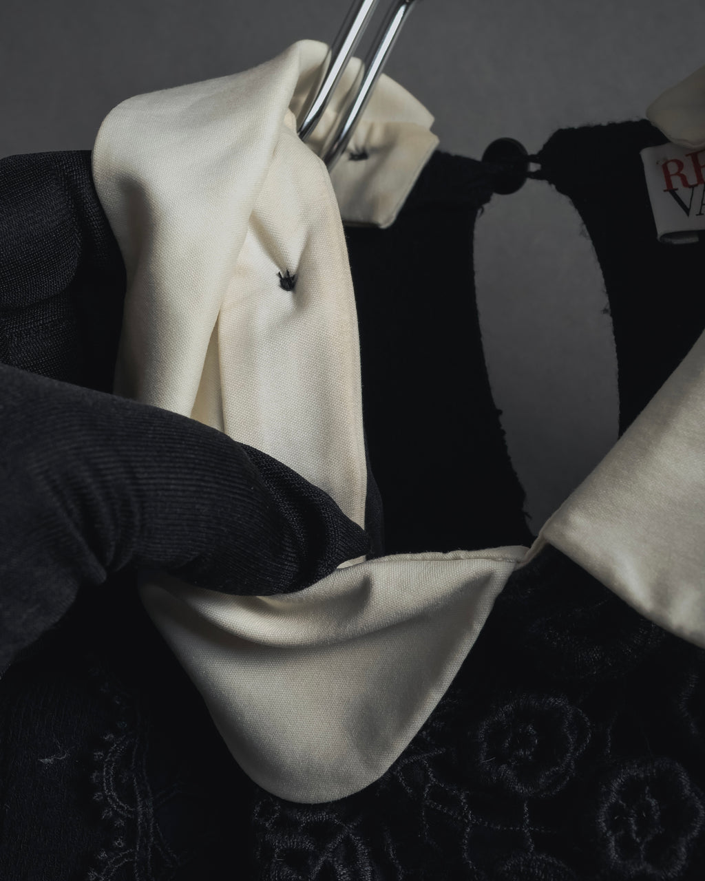 "RED VALENTINO" Lace bib knit tunic dress