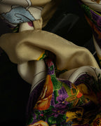 "GUCCI" Baroque painting pattern silk scarf