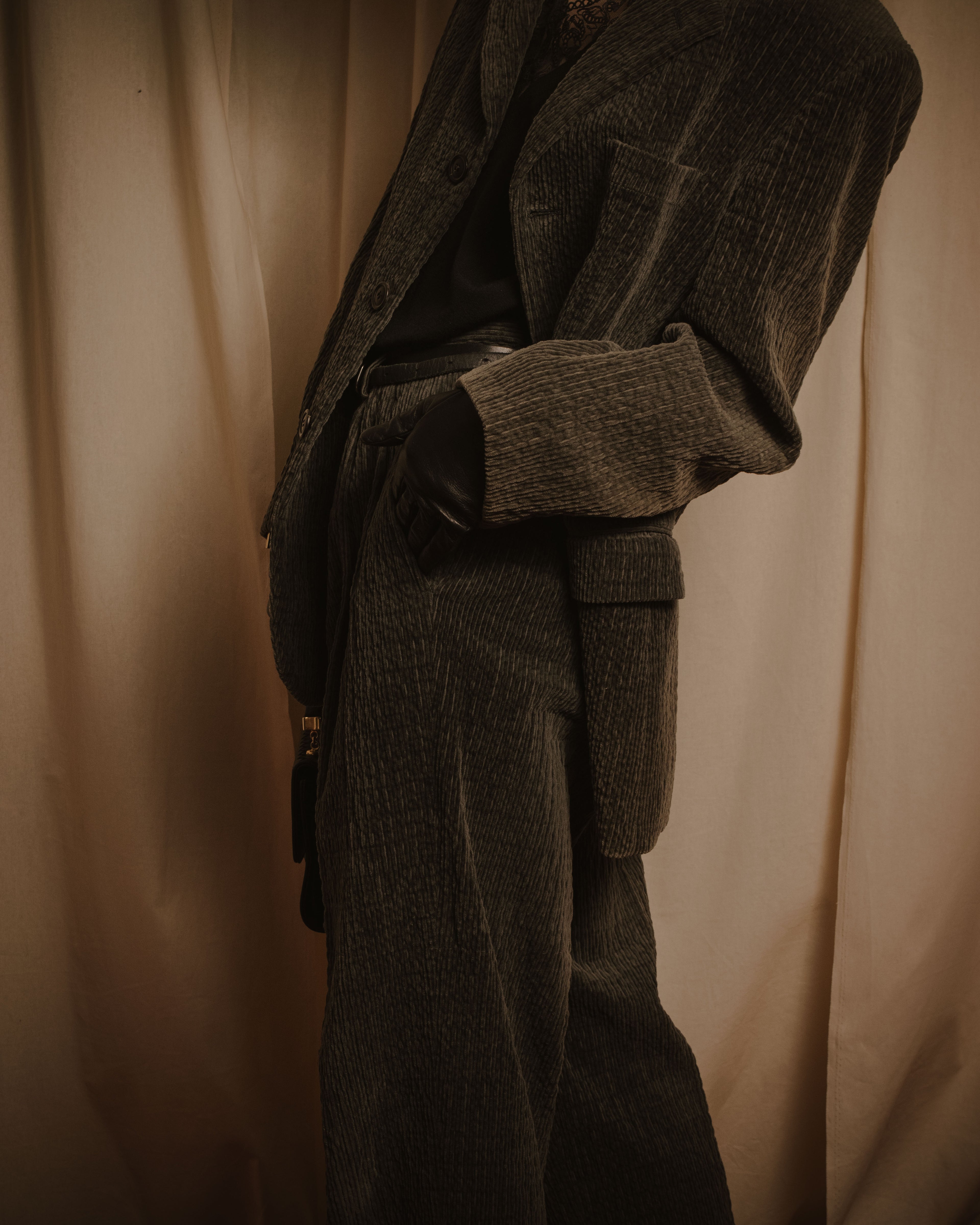 –SPECIAL– "ISSEY MIYAKE MEN" 98AW garment-pleated cotton tailoring set-up