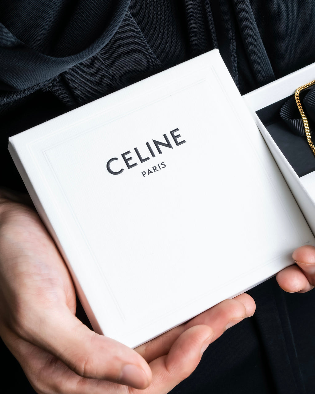 "CELINE" Fringe emblem design long necklace