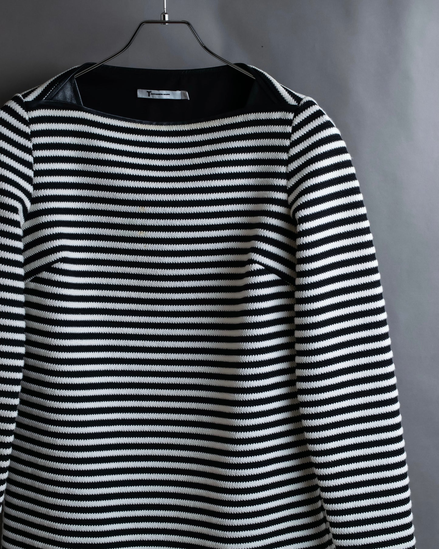 "T by Alexander Wang" Uniform striped ribbed knit pullover