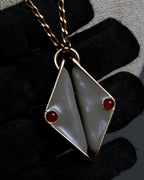 "BALENCIAGA" Red cabochon symmetrical design necklace